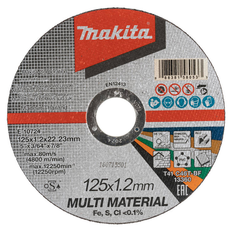 MAKITA Katkaisulaikka Multi material 125x1,2 mm E-10724 - Laikat - 088381580533 - 1