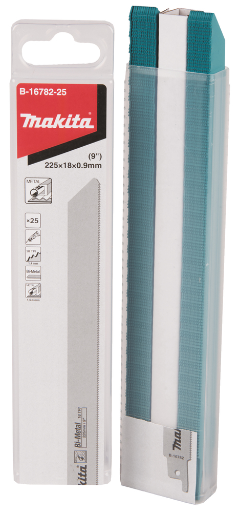 MAKITA Puukkosahanterä 225 x 0,9 mm, metalli, 25 kpl B-16782-25 - Puukkosahanterät - 088381485913 - 1