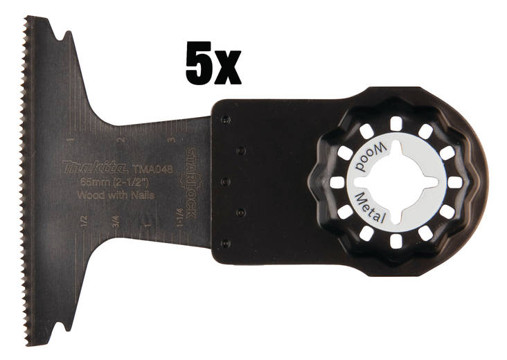 MAKITA Sahanterä upotukseen, leveys 65mm, 5kpl B-64820-5 - Starlock terät - 088381536653 - 1