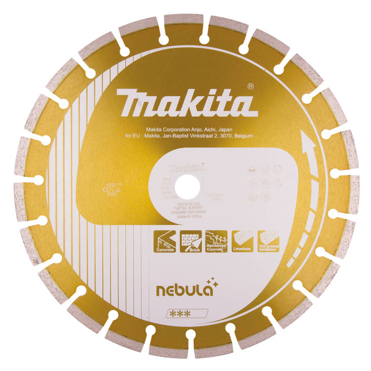MAKITA Timanttikatkaisulaikka 350x25,4/20mm, Nebula, segmenttikorkeus 10mm B-54053 - Timanttilaikat, -kupit ja terät - 088381476553 - 1