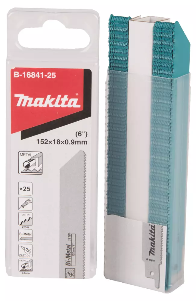 MAKITA Puukkosahanterä 150 x 0,9 mm, metalli, 25 kpl B-16841-25 - Makita Puukkosahanterät - 088381485883 - 1