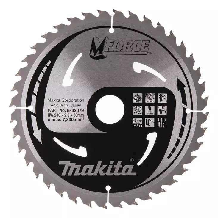 MAKITA Pyörösahanterä HM 210 mm, Z-40 B-32079 / B-08109 - Makita Käsipyörösahojen terät - 088381336093 - 4