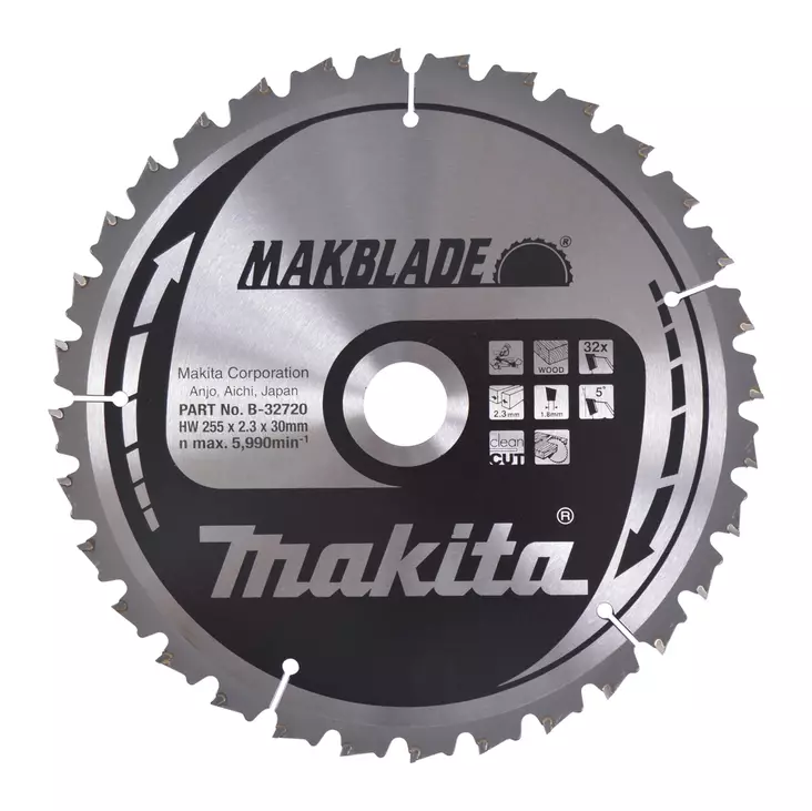 MAKITA Pyörösahanterä HM 255 mm, Z-32 B-32720 / B-08925 - Makita Jiiri- ja pöytäsahojen terät - 088381336963 - 4
