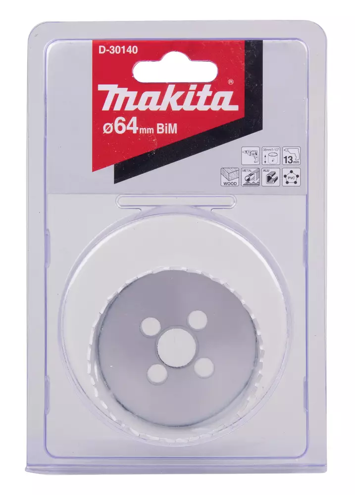 MAKITA Reikäsahanterä 64 mm, BiMetalli D-30140 - Makita Reikäsahanterät - 088381351263 - 1