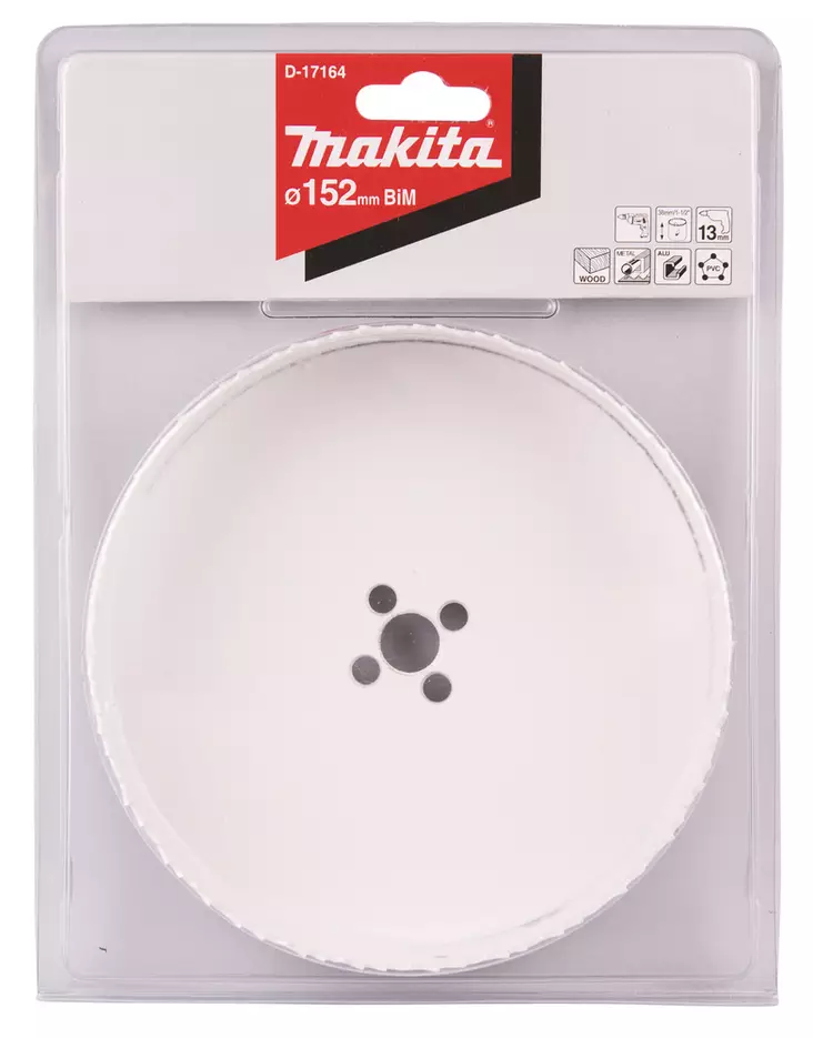 MAKITA Reikäsahanterä , BiM , 152 mm D-17164 - Makita Reikäsahanterät - 088381194983 - 1