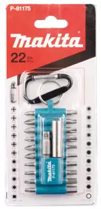 MAKITA Ruuvikärkisarja 22-osaa vyöpidikkeellä P-81175 - Makita Poranterä- ja konekärkisarjat - 088381447263 - 1