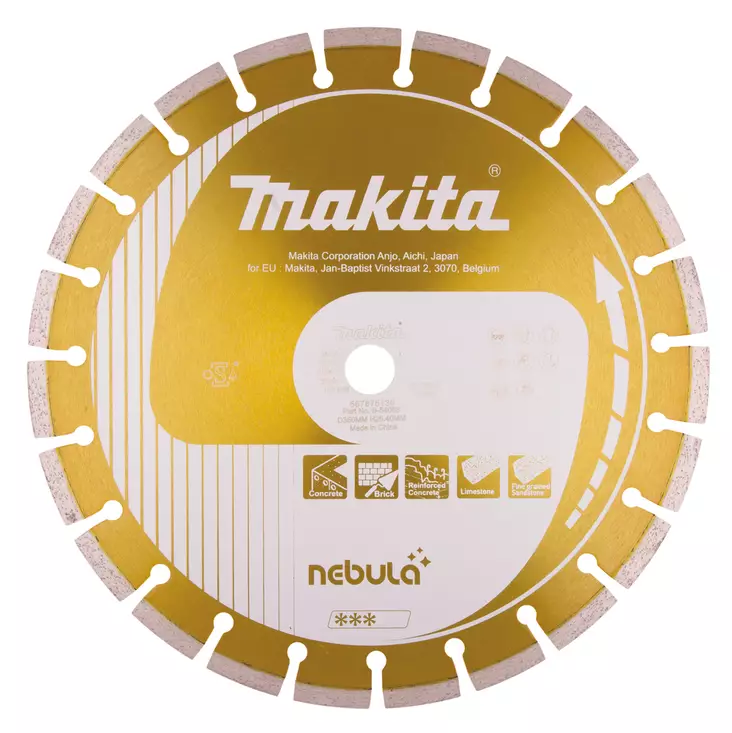 MAKITA Timanttikatkaisulaikka 350x25,4/20mm, Nebula, segmenttikorkeus 10mm B-54053 - Makita Timanttilaikat, -kupit ja terät - 088381476553 - 1