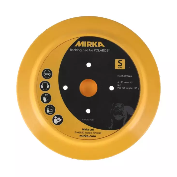 MIRKA Alustalla pehmeä POLAROS 135 mm - Mirka Alustallat kiillotuskoneille - 6416868945683 - 1