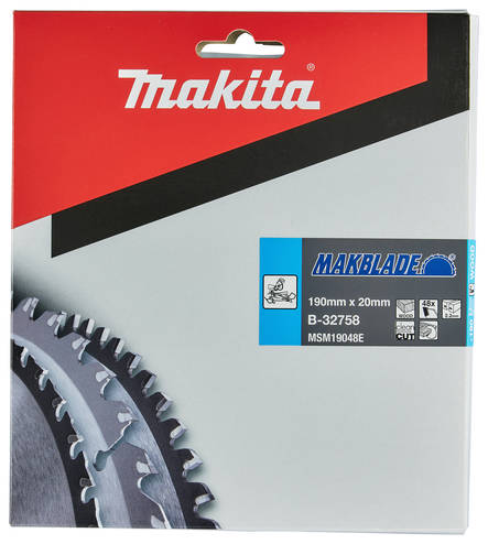 MAKITA Pyörösahanterä HM 190 mm, Z-48 B-32758 / B-08953 - Jiiri- ja pöytäsahojen terät - 088381336994 - 6