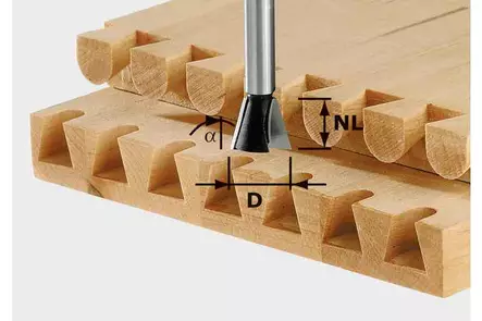 FESTOOL Taite-/sinkkausjyrsin HW S8 D14,3/16/10° 491164 - Festool Taite-/sinkkausterät - 4014549000014 - 1