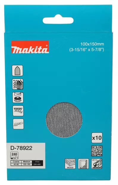 MAKITA Hiomaverkko Delta 100 x 150 mm K240 10 kpl D-78922 - Makita Hiomaverkot ja suoja-alustat - 197050354624 - 2