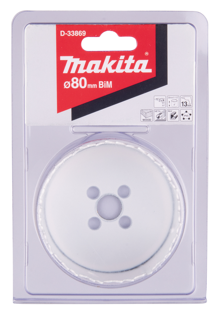 MAKITA Reikäsahanterä , BiM , 80 mm D-33869 - Reikäsahanterät - 088381363174 - 1
