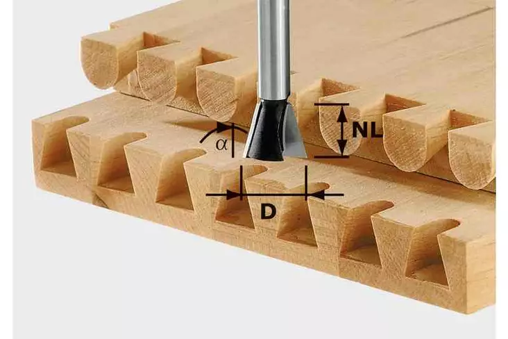 FESTOOL Taite-/sinkkausjyrsin HW S8 D14,3/16/10° 491164 - Festool Taite-/sinkkausterät - 4014549000014 - 1