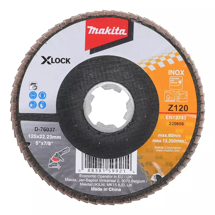 MAKITA Lamellilaikka 125 mm X-LOCK K120 rst Zircon D-76037 - Makita Laikat - 088381599214 - 1