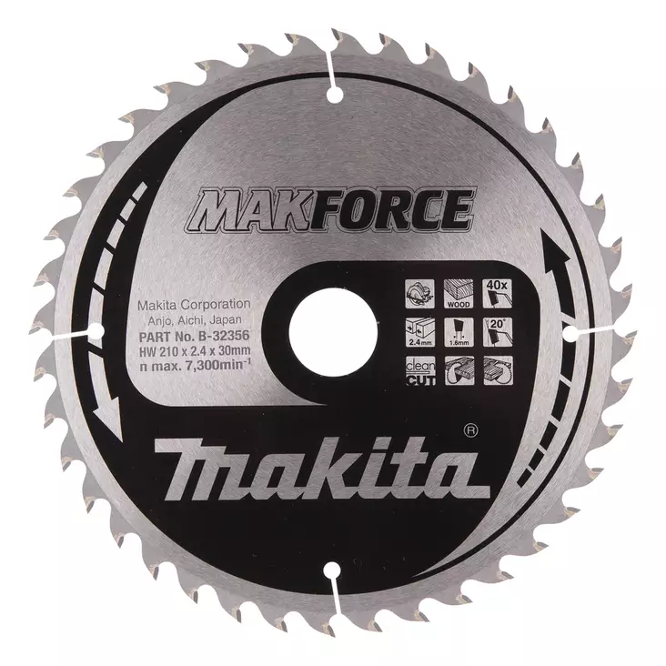 MAKITA Pyörösahanterä HM 210 mm, Z-40 B-32356 - Makita Käsipyörösahojen terät - 088381421164 - 4