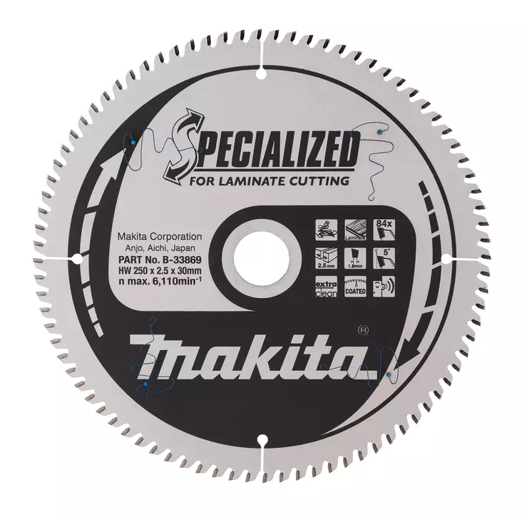 MAKITA Pyörösahanterä HM 250 mm, Z-84 B-33869 / B-29480 - Makita Jiiri- ja pöytäsahojen terät - 088381416634 - 5