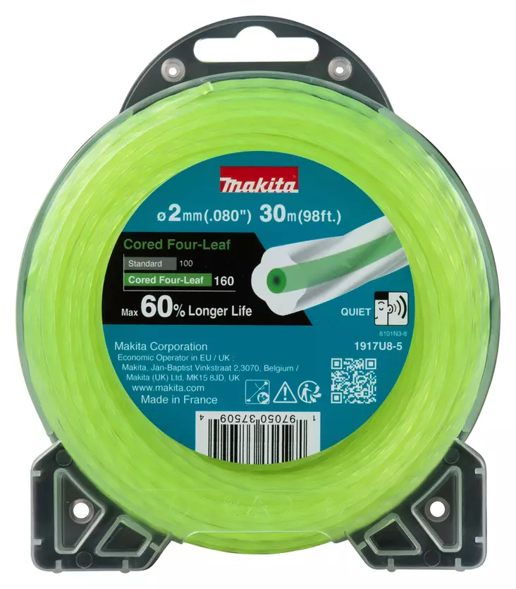 MAKITA Siima 2,0 mm x 30 m neliapila vahvistettu 1917U8-5 - Makita Siimapäät ja siimat - 197050375094 - 1