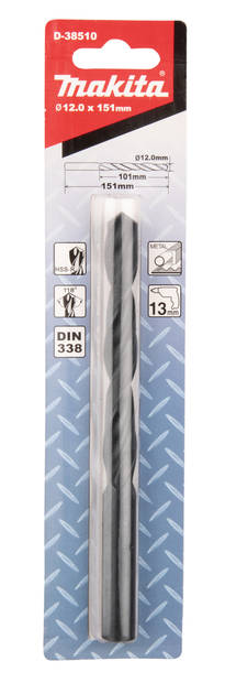 MAKITA Metalliporanterä HSS-R 12,00 x 151 mm D-38510 - Metalliporanterät - 088381399005 - 2