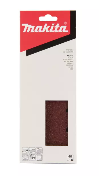 MAKITA Hiomapaperi 93 mm x 230 mm K40 , 10 kpl P-31837 - Makita Hiomapaperit - 088381959995 - 2