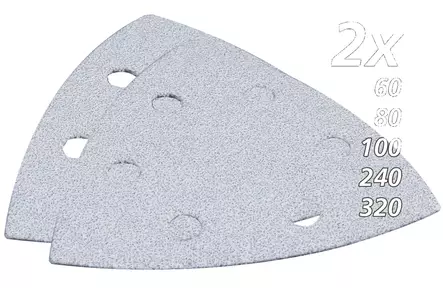 MAKITA Hiomapaperisarja, hiomapaperikolmio, K60, 80, 100, 240, 320, x2 kpl, valkoinen B-21674 - Makita Monitoimikoneiden tarvikeet - 088381401135 - 1