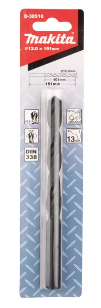 MAKITA Metalliporanterä HSS-R 12,00 x 151 mm D-38510 - Makita Metalliporanterät - 088381399005 - 2