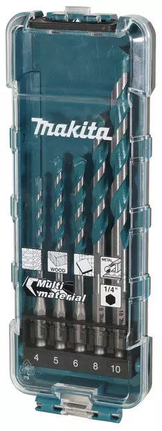 MAKITA Monikäyttöporanteräsarja 1/4" Hex 4-10 mm 5-osainen E-16732 - Makita Poranterä- ja konekärkisarjat - 088381786645 - 1