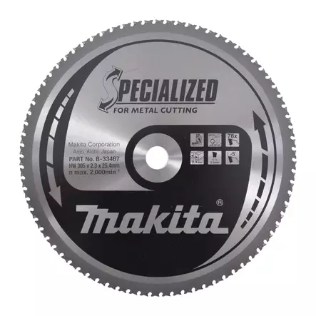 MAKITA Pyörösahanterä HM 305 mm, Z-78 B-33467 - Makita Jiiri- ja pöytäsahojen terät - 088381422345 - 4