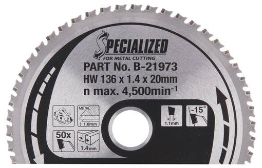 MAKITA Pyörösahanterä HM 136 mm, Z-50 B-33641 - Käsipyörösahojen terät - 088381401715 - 1