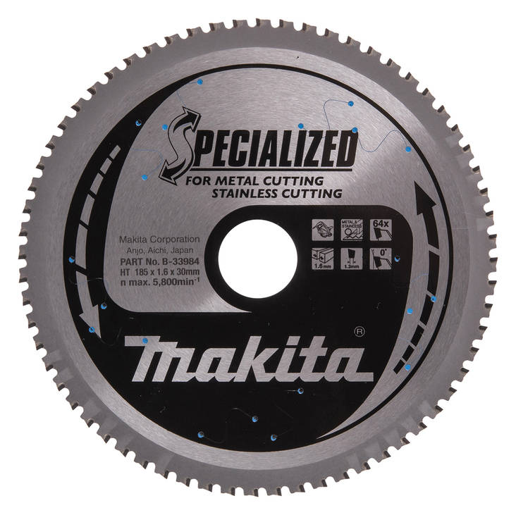 MAKITA Pyörösahanterä HM 185 mm, Z-64 B-33984 - Käsipyörösahojen terät - 088381422925 - 4