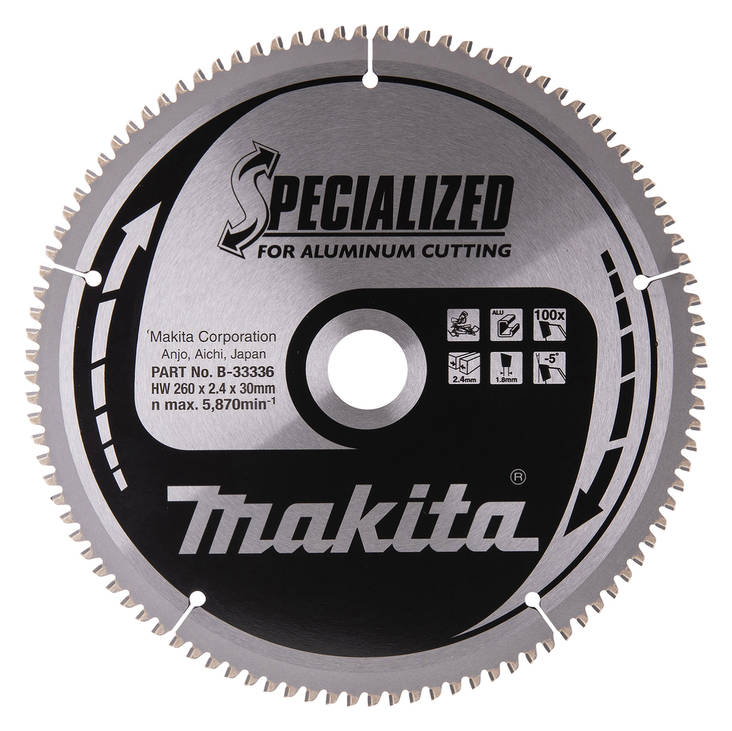 MAKITA Pyörösahanterä HM 260 mm, Z-100 B-33336 - Jiiri- ja pöytäsahojen terät - 088381422215 - 5