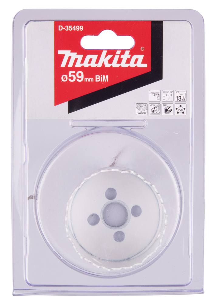MAKITA Reikäsahanterä 59 mm, BiMetalli D-35499 - Reikäsahanterät - 088381369145 - 1