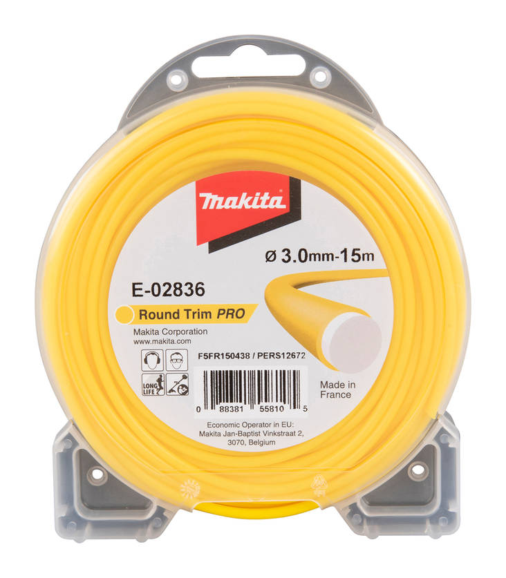 MAKITA Siima 3,0 mm x 15 m, pyöreä, kakskomponentti E-02836 - Siimapäät ja siimat - 088381558105 - 1