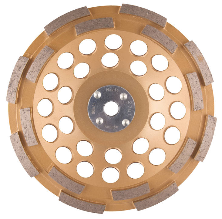 MAKITA Timanttikuppilaikka 180mm, 2-rivinen segmentti, yleishionta, M14 kiinnitys! Tärinänvaimennus. B-48608 - Timanttilaikat, -kupit ja terät - 088381455565 - 1