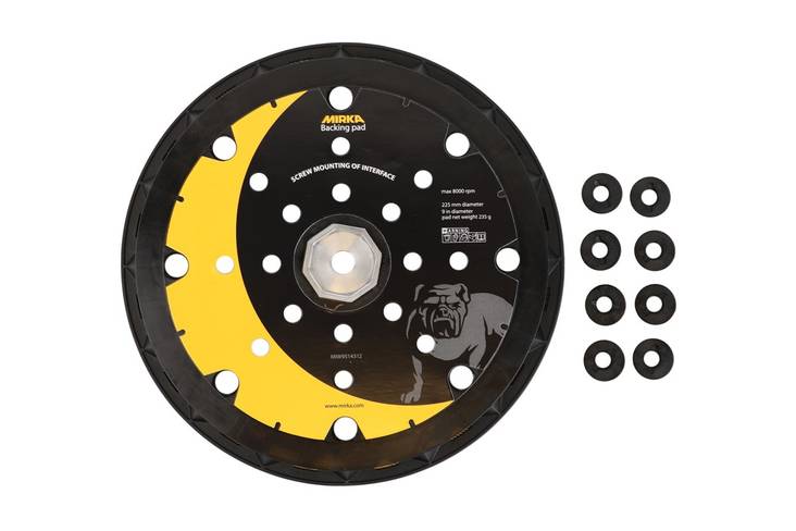 MIRKA Alustalla 225mm 25R Mirka LEROS + 8 ruuvia - Mirka Alustallat hiomakoneille - 6416868943825 - 1