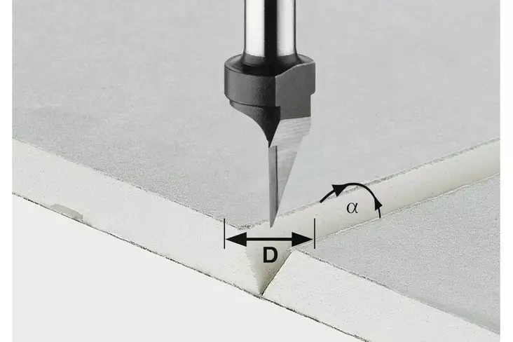 FESTOOL Kipsilevyjyrsin HW S8 D12,5/45° 491000 - Festool Erikoisjyrsinterät - 4014549001035 - 2