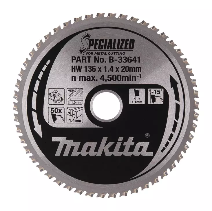 MAKITA Pyörösahanterä HM 136 mm, Z-50 B-33641 - Makita Käsipyörösahojen terät - 088381401715 - 4