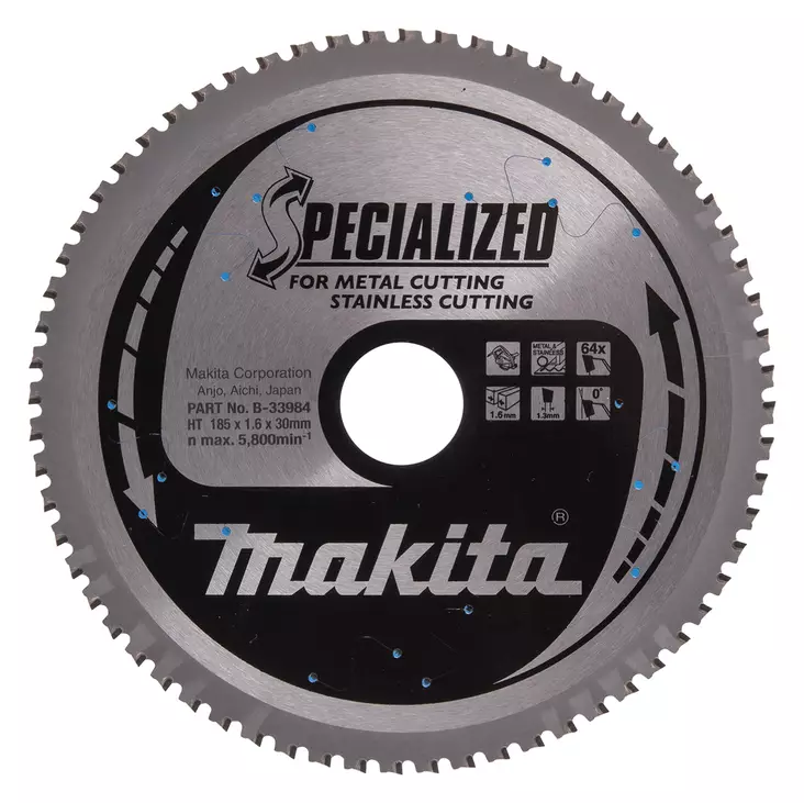 MAKITA Pyörösahanterä HM 185 mm, Z-64 B-33984 - Makita Käsipyörösahojen terät - 088381422925 - 4