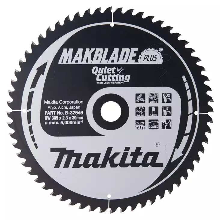 MAKITA Pyörösahanterä HM 305 mm, Z-60 B-32546 / B-08713 - Makita Jiiri- ja pöytäsahojen terät - 088381421355 - 4