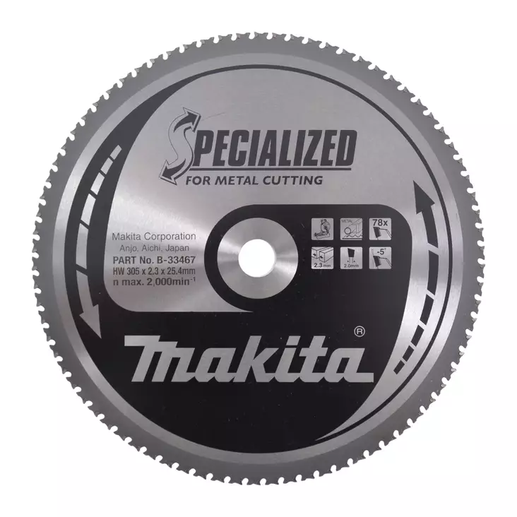 MAKITA Pyörösahanterä HM 305 mm, Z-78 B-33467 - Makita Jiiri- ja pöytäsahojen terät - 088381422345 - 4