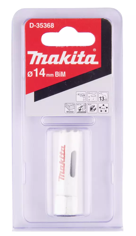 MAKITA Reikäsahanterä 14 mm, BiMetalli D-35368 - Makita Reikäsahanterät - 088381369015 - 1