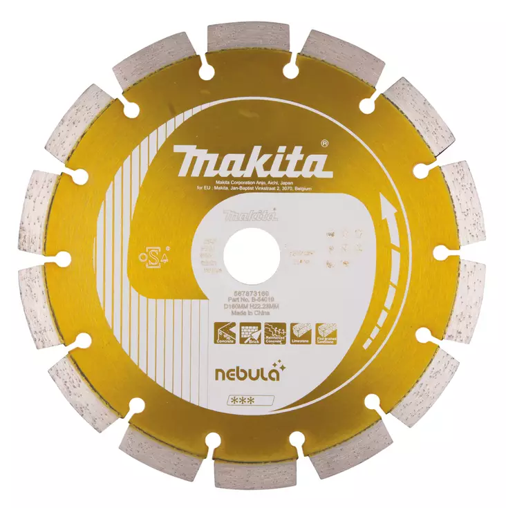 MAKITA Timanttikatkaisulaikka 180x22,23mm, Nebula, segmenttikorkeus 10mm B-54019 - Makita Timanttilaikat, -kupit ja terät - 088381476515 - 1