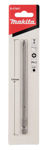 MAKITA Ruuvauskärki 150 mm PH2 B-57847 - Konekärjet ja bitsinpitimet - 088381522106 - 2