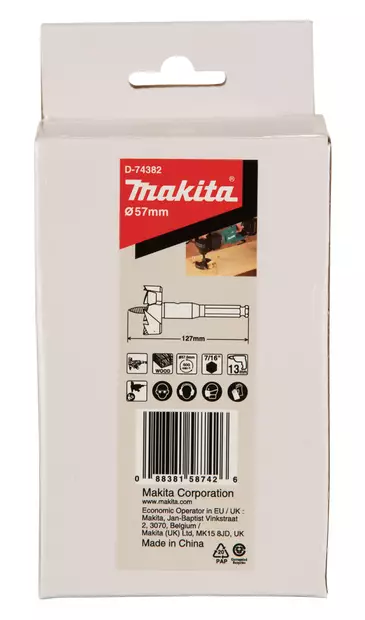MAKITA Itsesyöttävä puuporanterä 57 mm (2-1/4") D-74382 / D-30025 - Makita Läpivientiporanterät - 088381587426 - 4