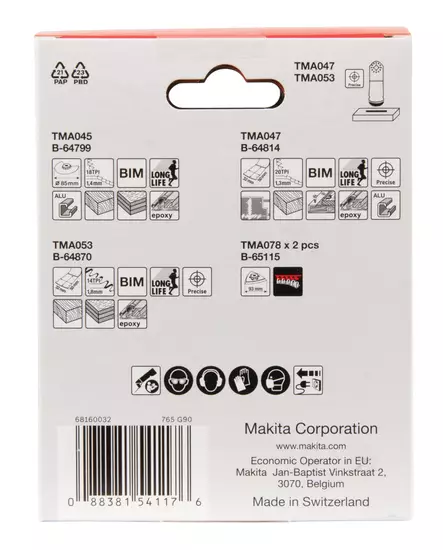 MAKITA Monitoimikoneen teräsarja B-67511 - Makita Starlock terät - 088381541176 - 2