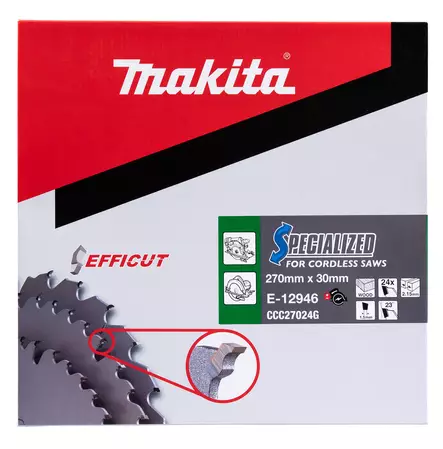 MAKITA Pyörösahanterä HM 270x30x2,15 mm, Z-24 E-12946 - Makita Käsipyörösahojen terät - 088381589956 - 2