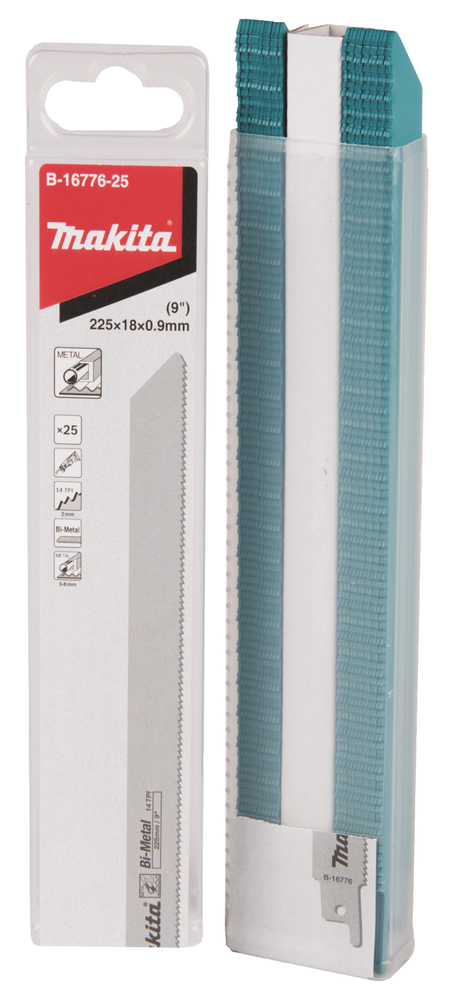 MAKITA Puukkosahanterä 225 x 0,9 mm, metalli, 25 kpl B-16776-25 - Puukkosahanterät - 088381485906 - 1