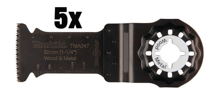 MAKITA Sahanterä upotukseen, leveys 32mm, 5kpl B-64814-5 - Starlock terät - 088381536646 - 1