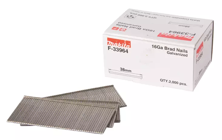 MAKITA Dyckert naula 1,6 x 38 mm, 16Ga, 2000 kpl F-33964 - Makita Naulat, pinnit ja hakaset - 088381543866 - 1