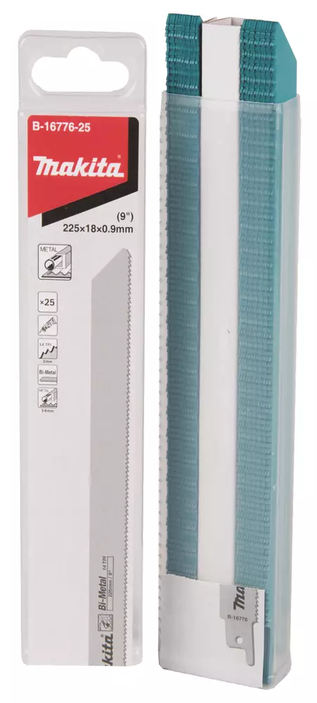 MAKITA Puukkosahanterä 225 x 0,9 mm, metalli, 25 kpl B-16776-25 - Makita Puukkosahanterät - 088381485906 - 1