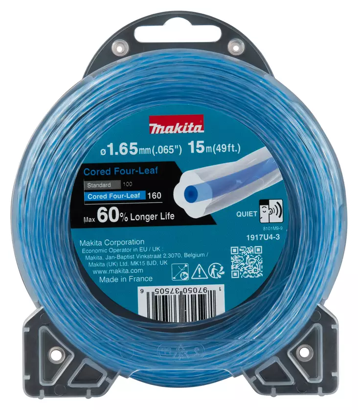 MAKITA Siima 1,6 mm x 15 m neliapila vahvistettu 1917U4-3 - Makita Siimapäät ja siimat - 197050375056 - 1